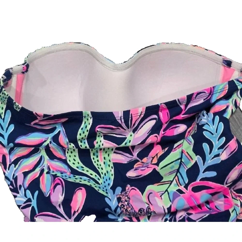 LILLY PULITIZER TANKINi TOP Swim Oyster Bay Navy Sz 4 A004895 - Picture 5 of 11